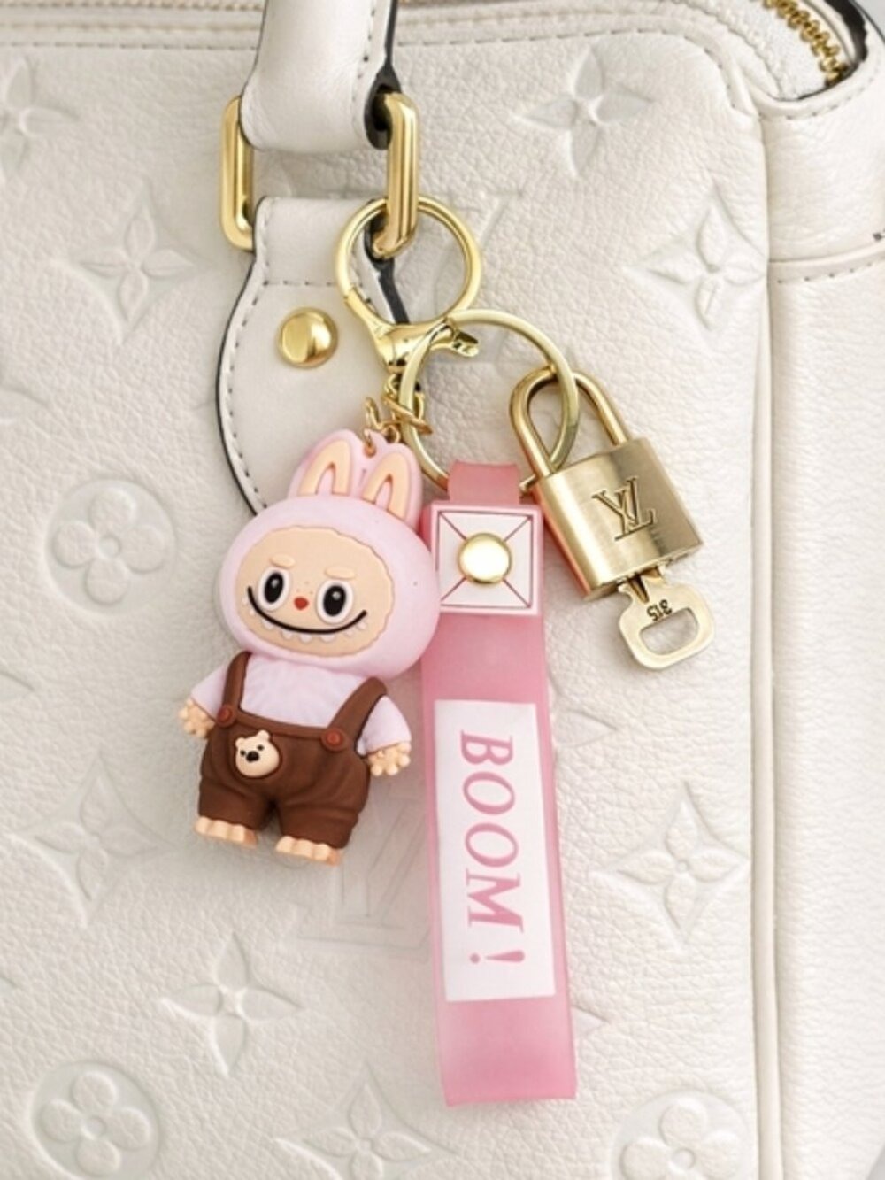 Louis Vuitton Authentic Gold Lock 🔒 Unbranded Labubu Keychain Charm for Bags